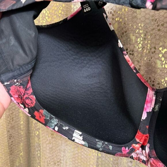 Torrid Marah Floral Black Pink Dream Wire-Free Bra 44D - Picture 6 of 9